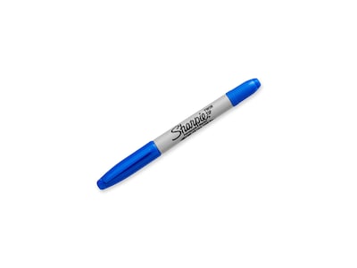 Sharpie Permanent Markers, Twin Tip, Blue, 12/Pack (32003)