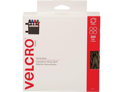 Velcro® Brand 3/4 Sticky Back Hook & Loop Fastener Dots, Beige, 200/Pack (90140)