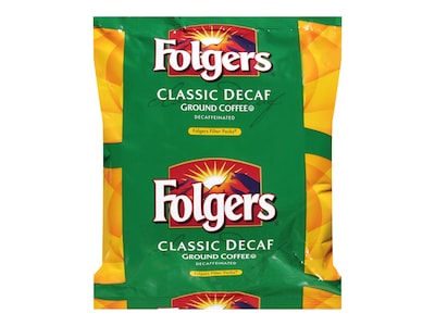 Folgers Classic Decaf Coffee Filter Packs, Medium Roast, 0.9 oz. Packets, 40/Carton (SMU06122)