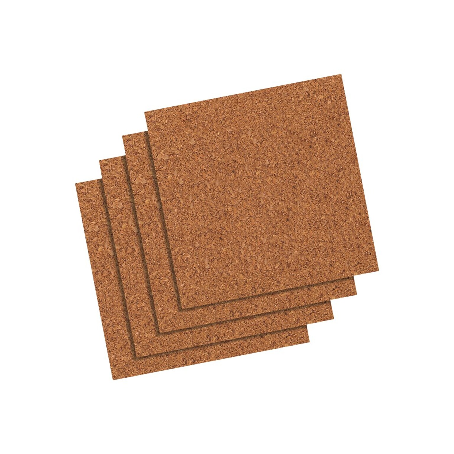 Quartet Cork Bulletin Boards, Frameless, 1H x 1W, 4/Pack (102)