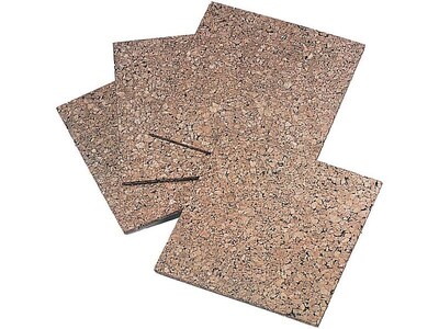 Quartet® Natural Cork Tiles, 12 x 12, Frameless, Modular, 4 Pack