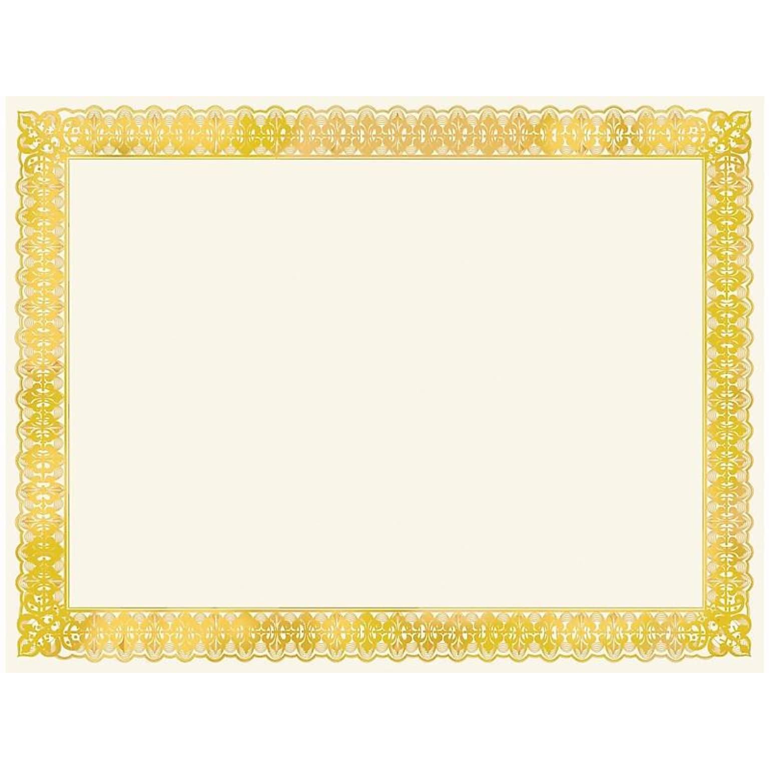 Gartner Studios Certificates, 8.5 x 11, Ivory/Gold, 15/Pack (36004-S)
