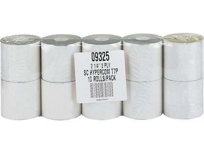 PM Company Carbonless Paper Rolls, 2-1/4 x 70, 10/Pack (09325)