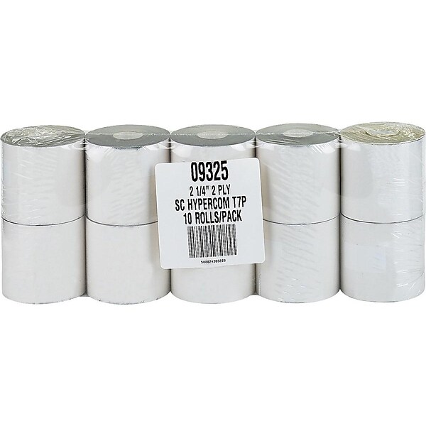 PM Company Carbonless Paper Rolls, 2-1/4 x 70, 10/Pack (09325)