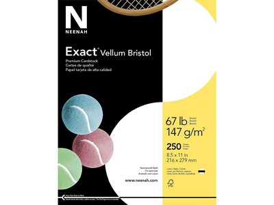 Exact Vellum Bristol Vellum Bristol 67 lb. Cardstock Paper, 8.5 x 11, White, 250 Sheets/Pack (80218 / 81318)