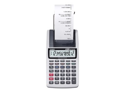 Casio HR-8TMPlus 12-Digit Desktop Calculator, Gray