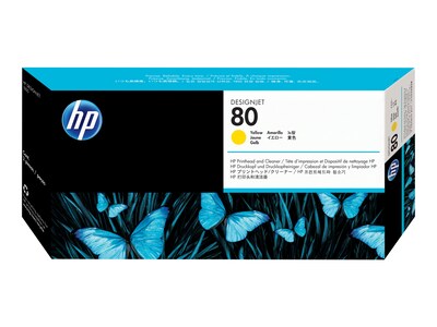 HP 80 DesignJet C4823A Printhead and Printhead Cleaner, Yellow