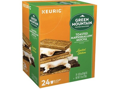 Green Mountain Toasted Marshmallow Mocha Coffee, Keurig® K-Cup® Pods, Light Roast, 24/Box (35807)