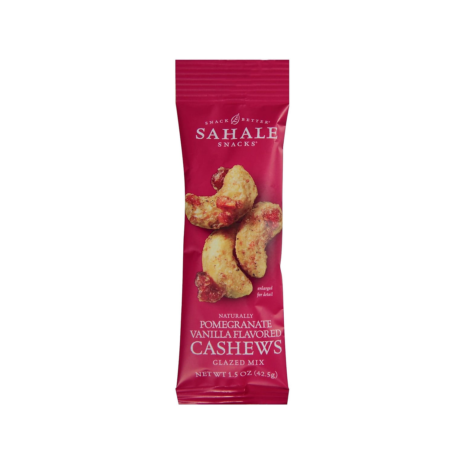 Sahale Snacks Glazed Mix Pomegranate Vanilla Cashews, 1.5 oz., 18 Bags/Pack (SMU00328)