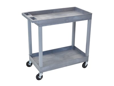 Luxor 2-Shelf Laminate Utility Cart, Gray (EC11-G)