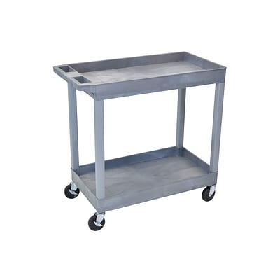 Luxor 2-Shelf Laminate Utility Cart, Gray (EC11-G)
