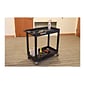 Luxor 2-Shelf Mixed Materials Mobile Utility Cart with Lockable Wheels, Black (EC11-B)