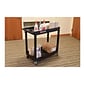 Luxor 2-Shelf Mixed Materials Mobile Utility Cart with Lockable Wheels, Black (EC11-B)