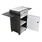 Luxor 4-Shelf Wood Mobile File Cart with Lockable Wheels, Black/Gray (WPSDD3)