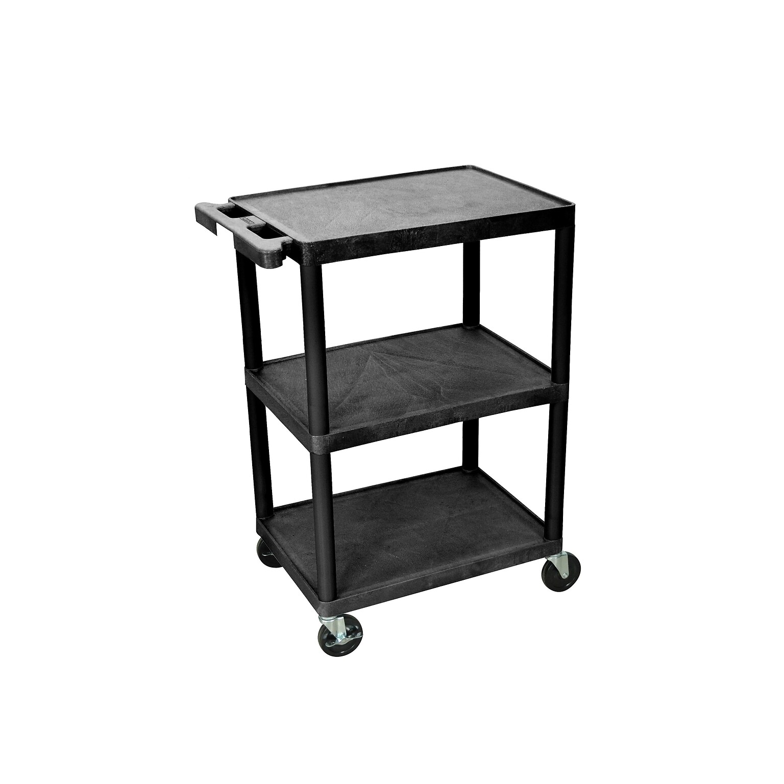 Luxor 3-Shelf Laminate Utility Cart, Black (HE34-B)