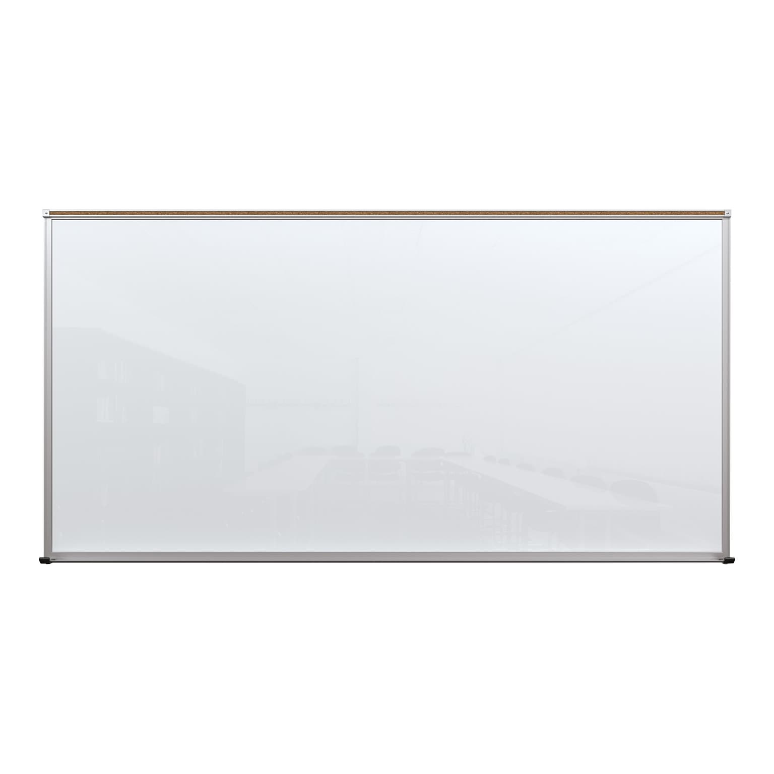 MooreCo Glass Dry-Erase Whiteboard, Anodized Aluminum Frame, 4 x 8 (14802)