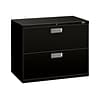 HON Brigade 600 Series 2-Drawer Lateral File Cabinet, Locking, Letter/Legal, Black, 36W (HON682LP)