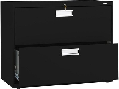 HON Brigade 600 Series 2 Drawer Lateral File Cabinet, Letter/Legal Size, Lockable, 28.38H x 36W x