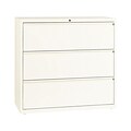 Lorell 3-Drawer Lateral File Cabinet, Locking, Letter/Legal, Beige, 42W (LLR22956)
