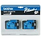 Brother TC10 Label Maker Tapes, 0.47"W, Black On Clear, 2/Pack