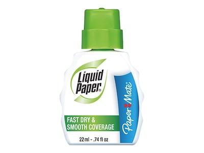 Paper Mate Liquid Paper Correction Fluid, 22ml., White, 12/Pack (56401)