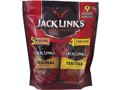 Jack Link’s Variety Beef Jerky, 1.25 oz., 9/Carton (220-00411)