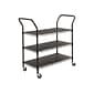 Safco 3-Shelf Metal Mobile Utility Cart with Lockable Wheels, Black (5338BL)