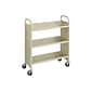 Safco 3-Shelf Metal Mobile Book Cart with Steel Swivel Wheels, Sand (5358SA)