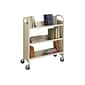 Safco 3-Shelf Metal Mobile Book Cart with Steel Swivel Wheels, Sand (5358SA)