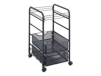 Safco Onyx Mesh Mobile File Cart with Lockable Wheels, Black (5215BL)