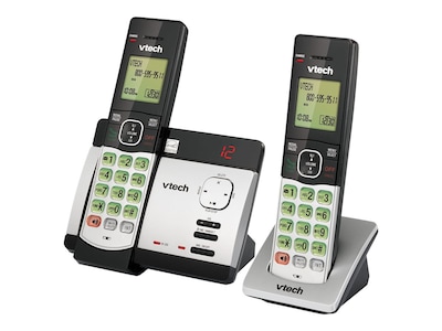 VTech 2-Handset Cordless Telephone, Silver/Black (CS5129-2)