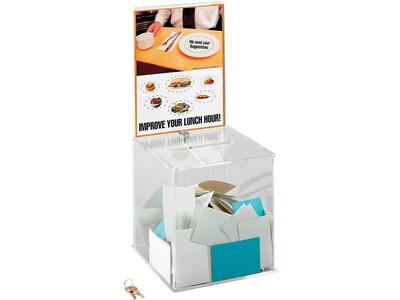Safco Locking Acrylic Suggestion Box, Clear (4234CL)