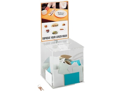 Safco Locking Acrylic Suggestion Box, Clear (4234CL)