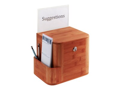 Safco Bamboo Locking Wood Suggestion Box, Cherry (4237CY)
