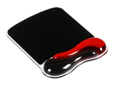 Kensington Duo Gel Mouse Pad/Wrist Rest Combo, Black/Red (62402)