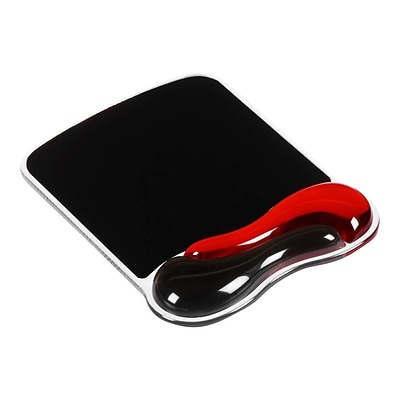 Kensington Duo Gel Mouse Pad/Wrist Rest Combo, Black/Red (62402)