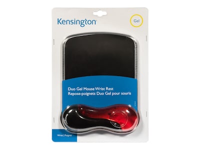 Kensington Duo Gel Mouse Pad/Wrist Rest Combo, Black/Red (62402)
