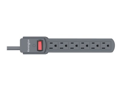Kensington 6 Outlet Power Strip, Gray (38214)