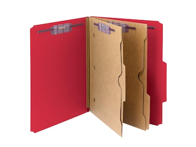 Smead Classification Folders with SafeSHIELD Fasteners, 2 Expansion, Letter Size, 2 Dividers, Brigh