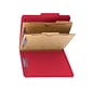 Smead Classification Folders with SafeSHIELD Fasteners, 2" Expansion, Letter Size, 2 Dividers, Bright Red, 10/Box (14082)