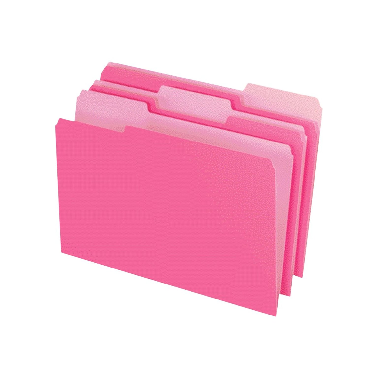 Pendaflex Two-Tone File Folders, 3-Tab, Legal Size, Pink, 100/Box (PFX 153 1/3 PIN)