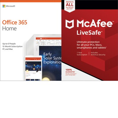 Microsoft Office 365 Home McAfee LiveSafe Bundle for Windows/Mac (up to 6 Users) [Download]