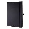 Sigel Hardcover Lined Notebook - A4 Extra Large Size with Elastic Closure, Black