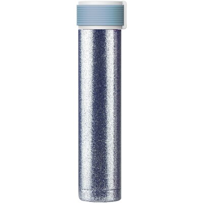 Asobu Skinny Glitter Water Bottle, Blue, 8 Oz. (Sbv40b)