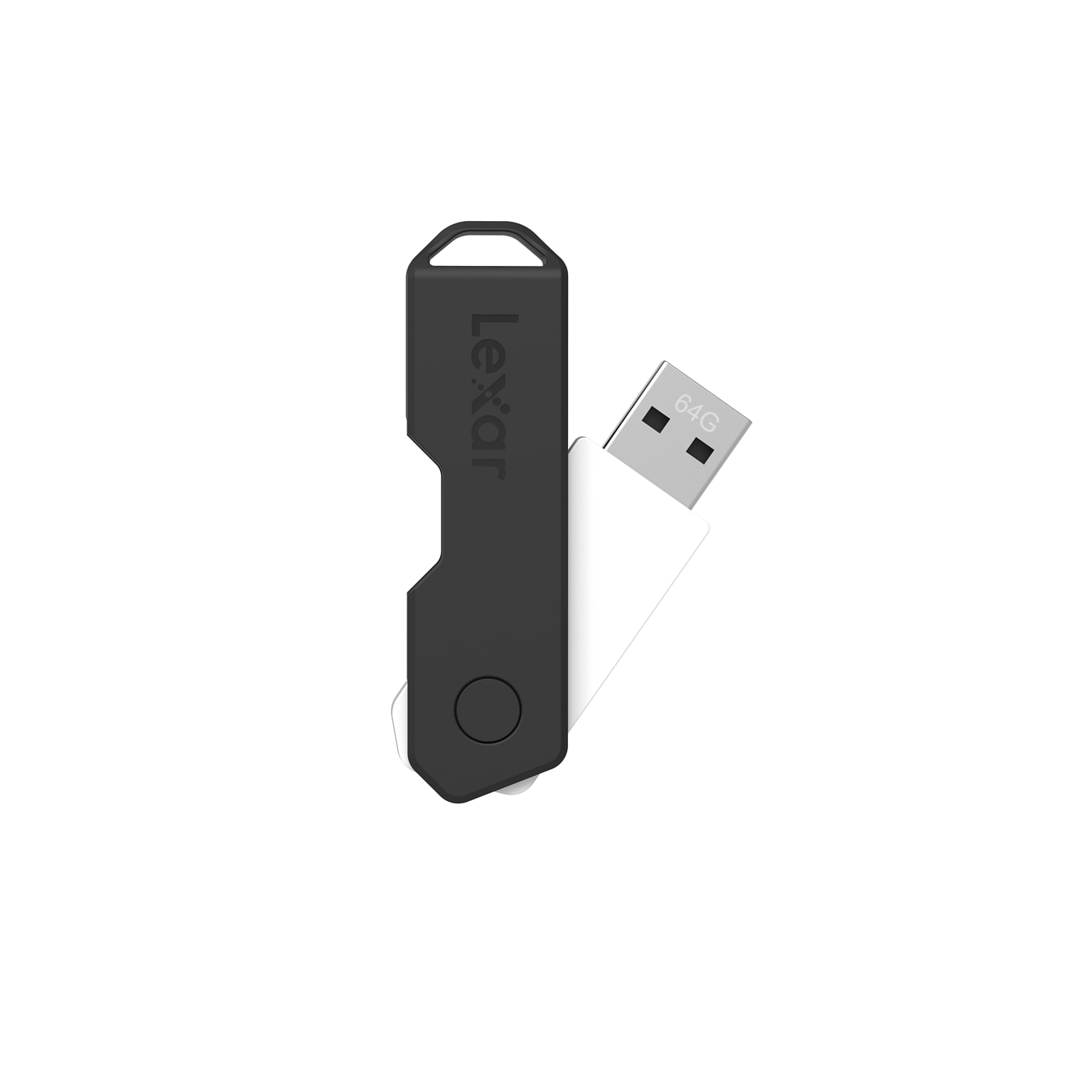 Lexar Twist Turn2 64GB USB 2.0 Type-A Flash Drive, Black (JDTT2-64GABNABK)