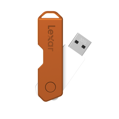 Lexar Twist Turn2 32GB USB 2.0 Type-A Flash Drive, Teal/Purple/Orange, 3/Pack (LJDTT2-32GABNA3)