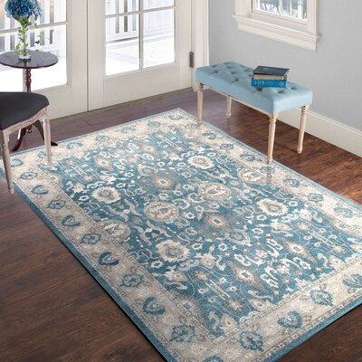 Lavish Home Vintage Floral Rug - Blue - 33 x 5