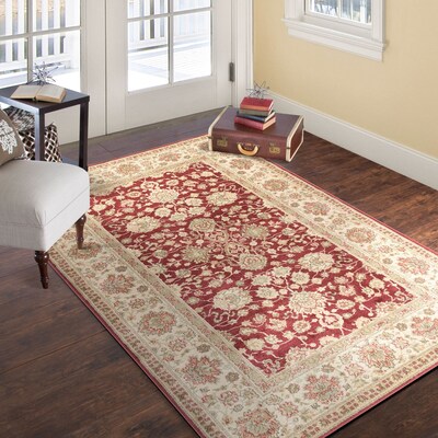 Lavish Home Vintage Flowered Rug - Red - 4 x 6