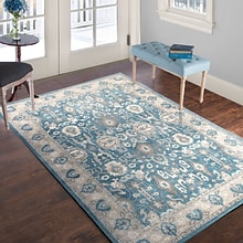 Lavish Home Vintage Floral Rug - Blue - 5 x 77