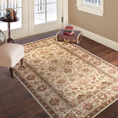 Lavish Home Vintage Flowered Rug - Ivory - 8 x 10